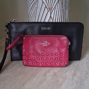 Coach Black and Pink Clutch and Wristlet Set